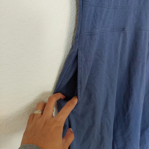 Toad&Co Summerdance Organic Cotton Linen Sleeveless Dress Blue Size Small - Picture 2 of 9